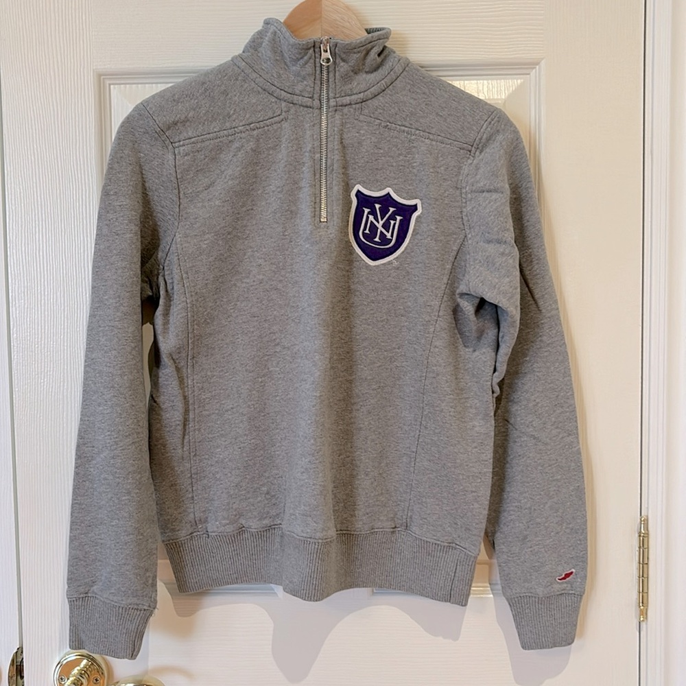 New York University 3/4 Zip Grey Sweatshirt